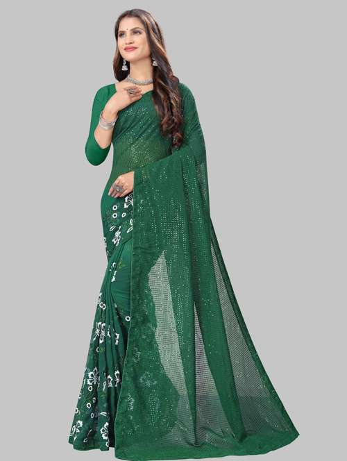 women solid with work embellished saree with blouse - 22103211 -  Standard Image - 0