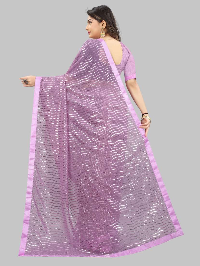 women solid with work embellished saree with blouse - 22103237 - Standard Image - 3