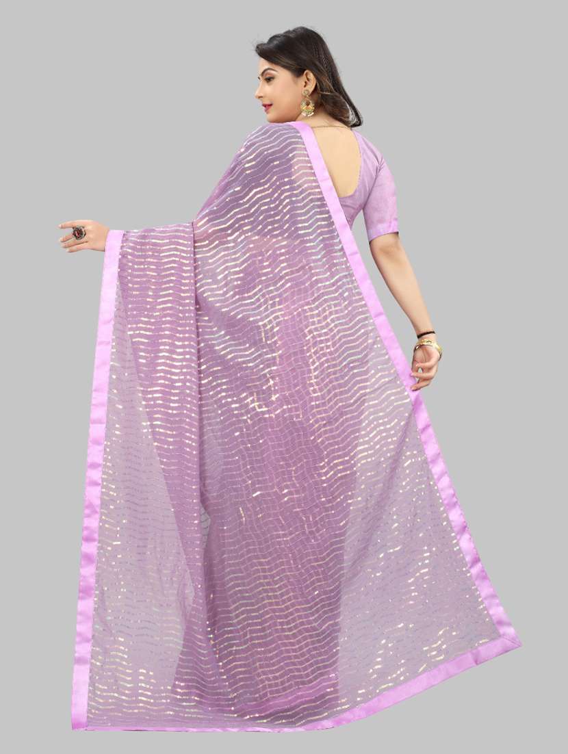 women solid with work embellished saree with blouse - 22103238 - Standard Image - 3