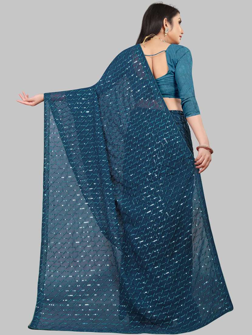 women solid with work embellished saree with blouse - 22103246 -  Standard Image - 3