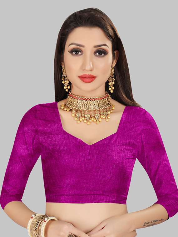 women solid with work embellished saree with blouse - 22103247 - Standard Image - 5