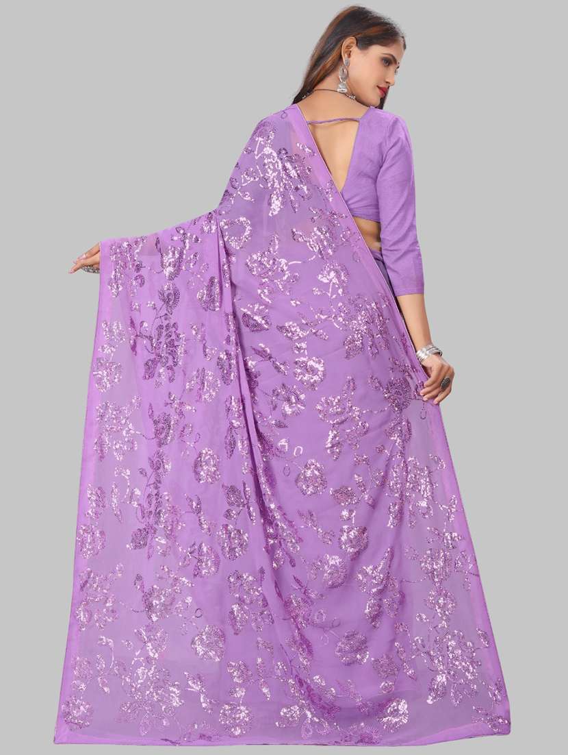 women solid with work embellished saree with blouse - 22103251 -  Standard Image - 3
