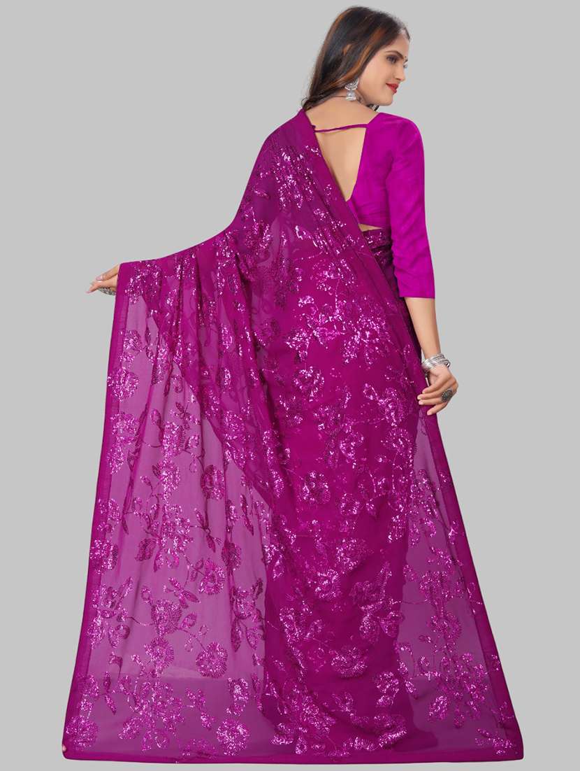 women solid with work embellished saree with blouse - 22103256 -  Standard Image - 3