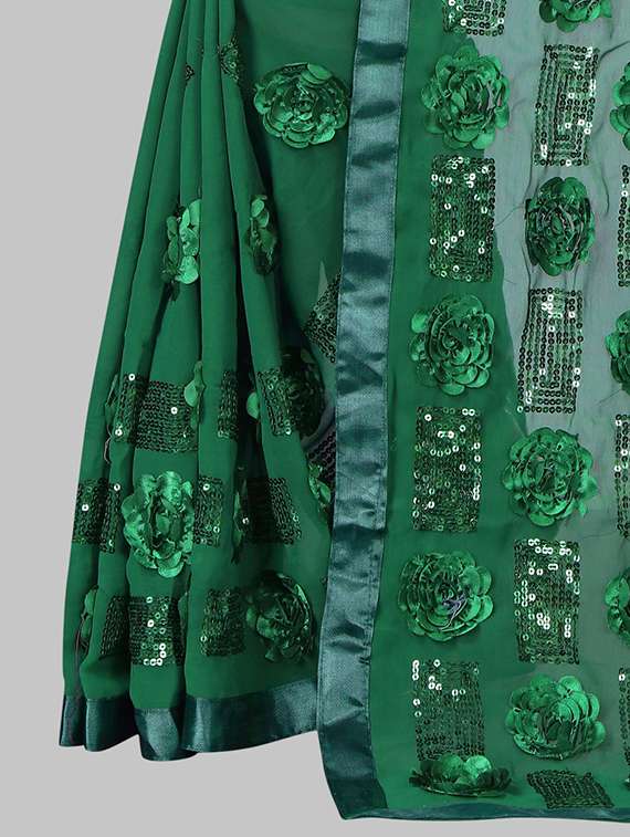 women solid with work embellished saree with blouse - 22103260 - Standard Image - 5