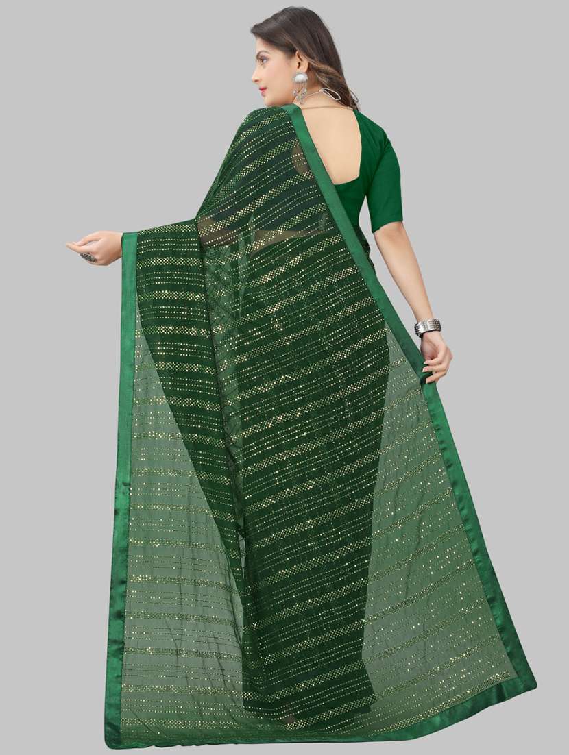 women solid with work embellished saree with blouse - 22103266 - Standard Image - 3