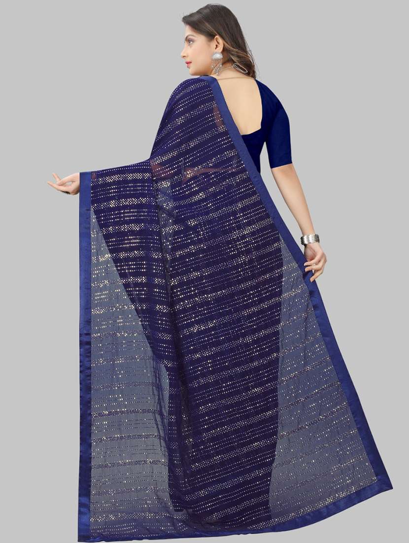 women solid with work embellished saree with blouse - 22103267 -  Standard Image - 3