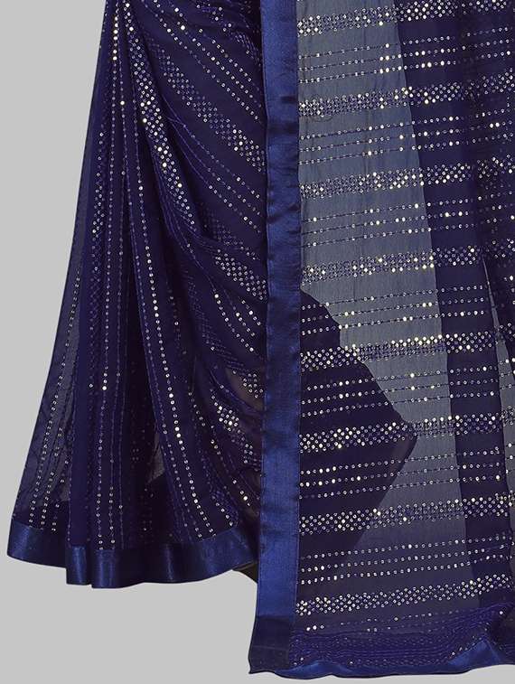 women solid with work embellished saree with blouse - 22103267 -  Standard Image - 5