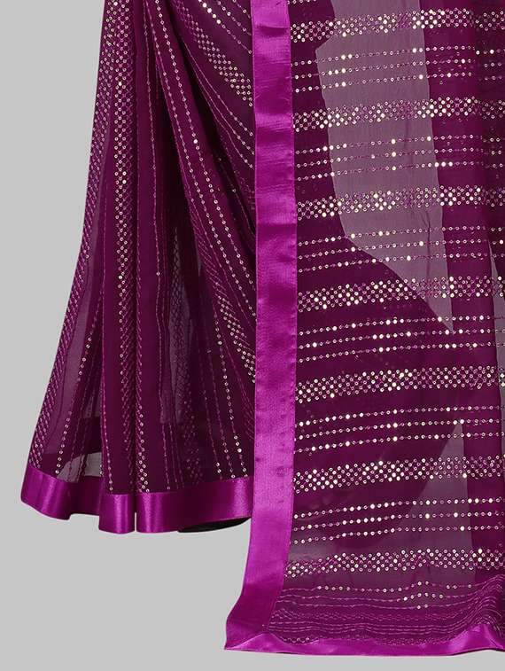 women solid with work embellished saree with blouse - 22103268 - Standard Image - 5