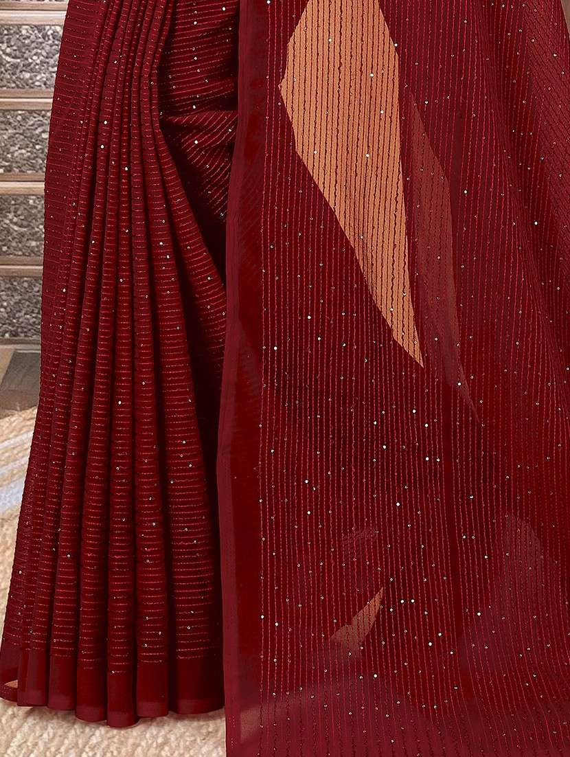 women solid with work embellished saree with blouse - 22103274 - Standard Image - 5