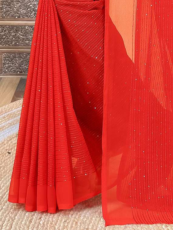 women solid with work embellished saree with blouse - 22103277 - Standard Image - 5