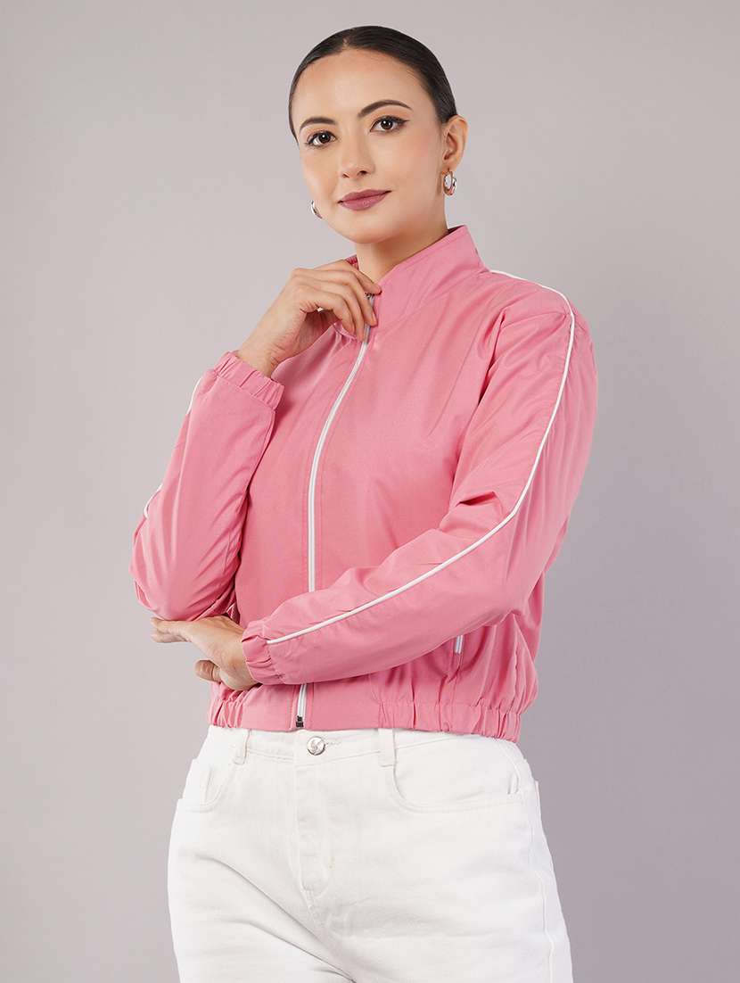 women tapered long sleeve regular jacket