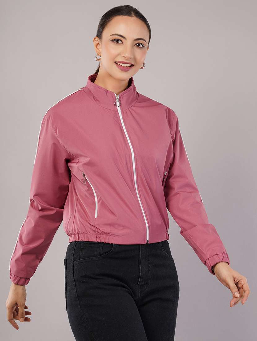 women tapered long sleeve regular jacket