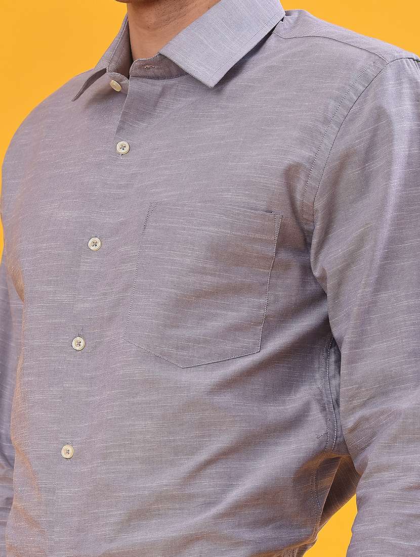 men solid long sleeve regualr fit formal shirt - 22105372 -  Standard Image - 5