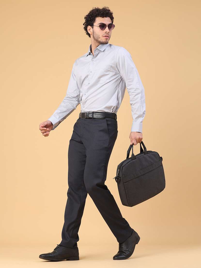 men solid long sleeve slim fit formal shirt - 22105374 -  Standard Image - 5