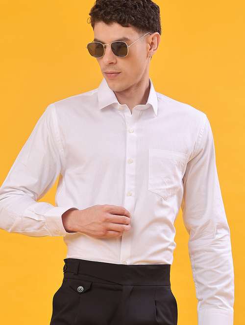 men solid long sleeve regualr fit formal shirt - 22105376 -  Standard Image - 0