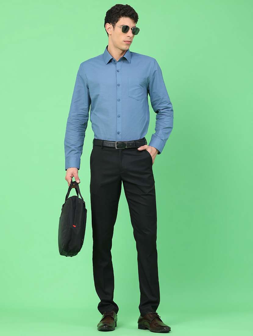 men solid long sleeve slim fit formal shirt - 22105378 -  Standard Image - 5