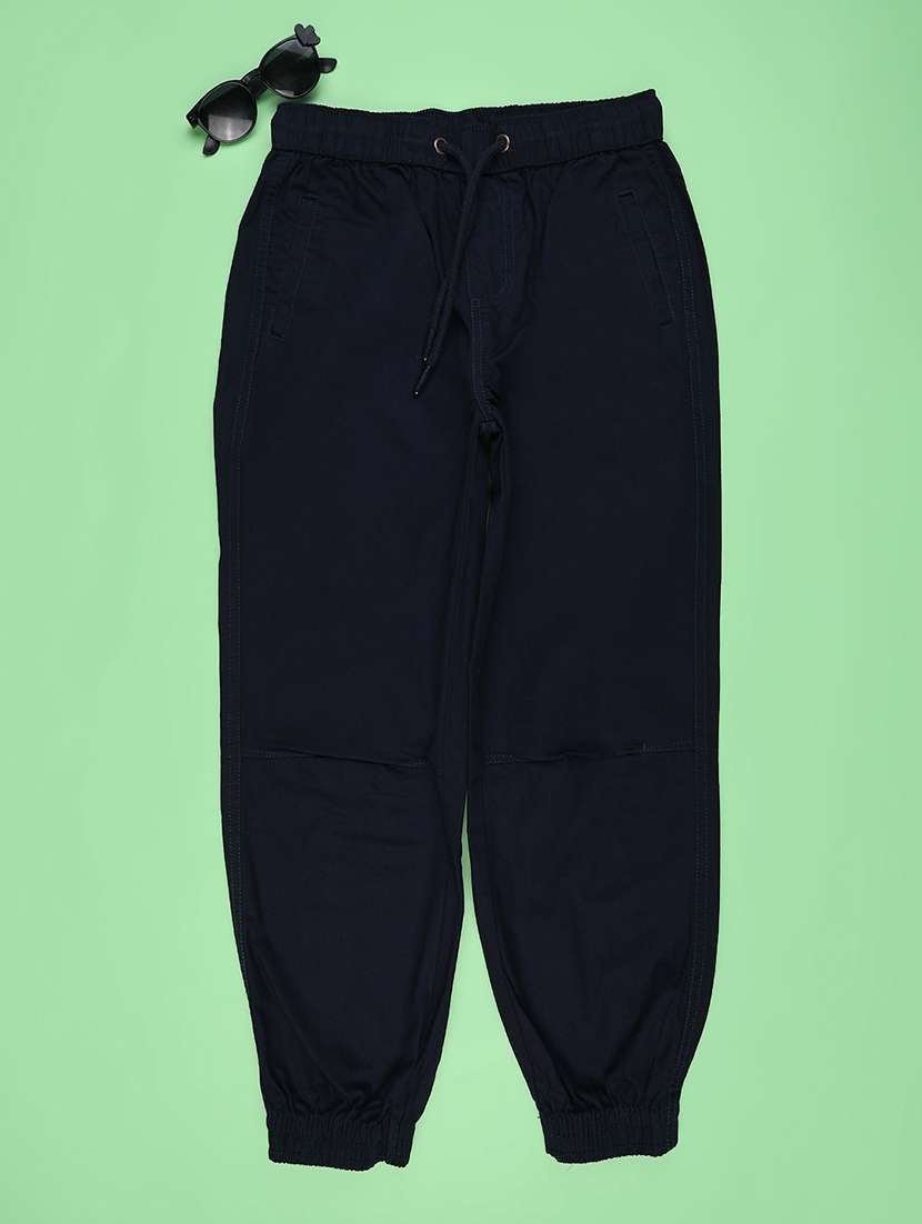boys solid mid rise jogger