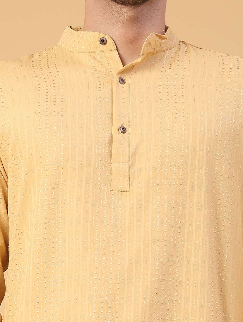 men self design mandarin kurta pyjama ethnic wear set - 22105387 -  Standard Image - 5
