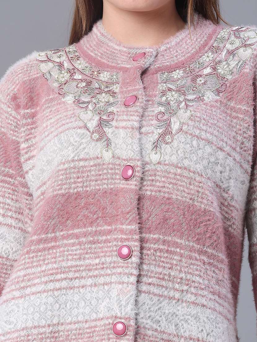 women self designed long sleeve cardigan - 22105400 -  Standard Image - 5