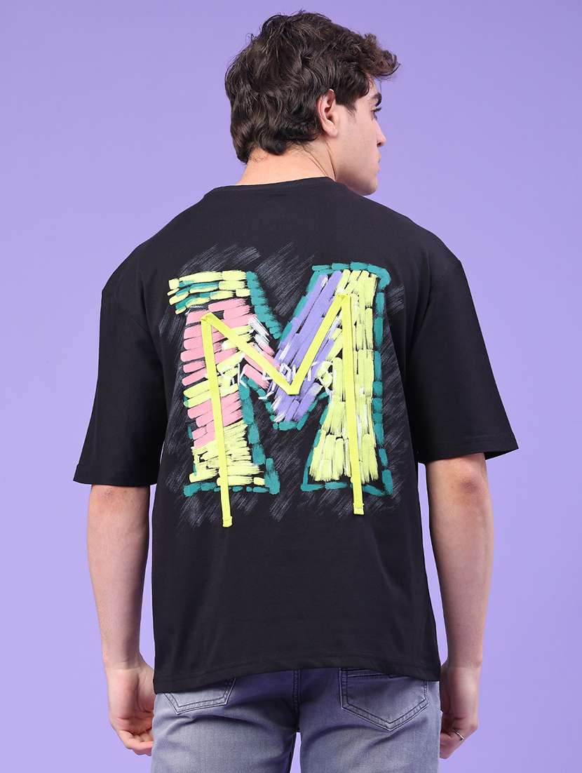 men typographic short sleeve loose fit t-shirt