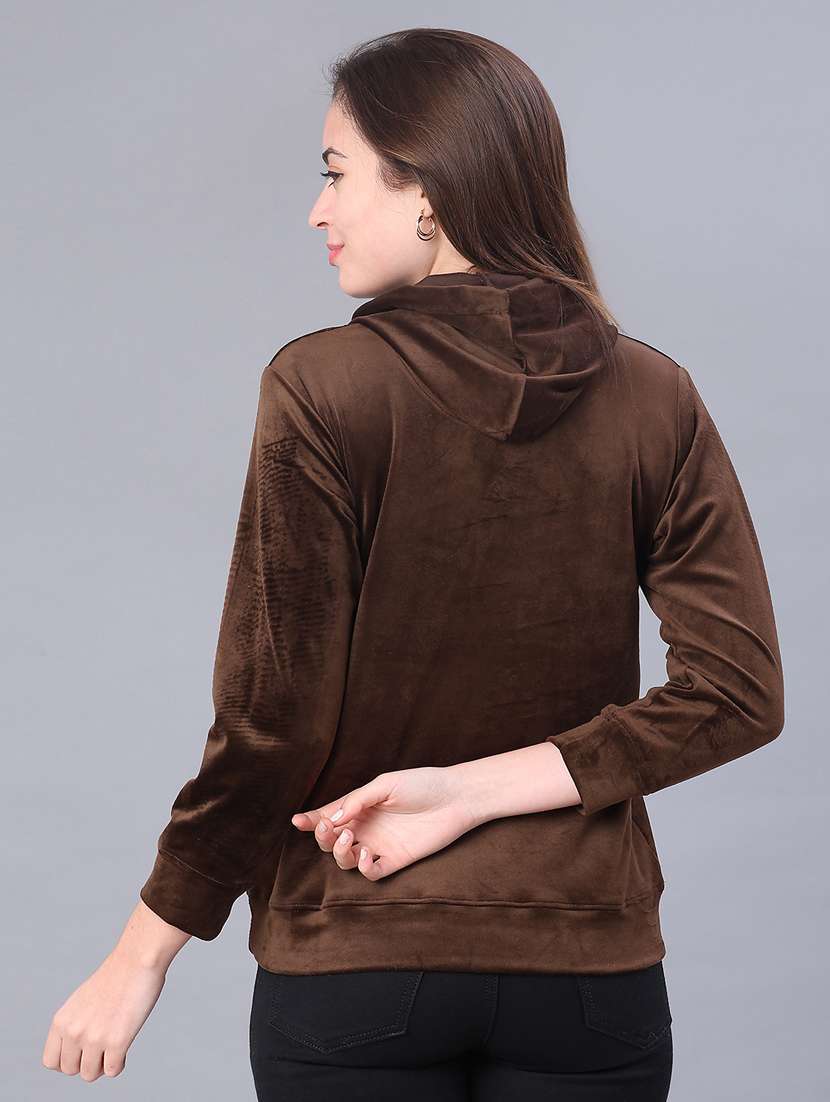 women typographic long sleeve hooded sweatshirt - 22105420 -  Standard Image - 3