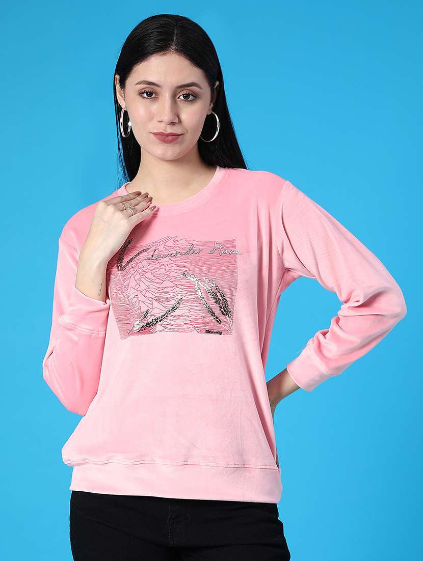 women printed long sleeve sweatshirt - 22105421 -  Standard Image - 3