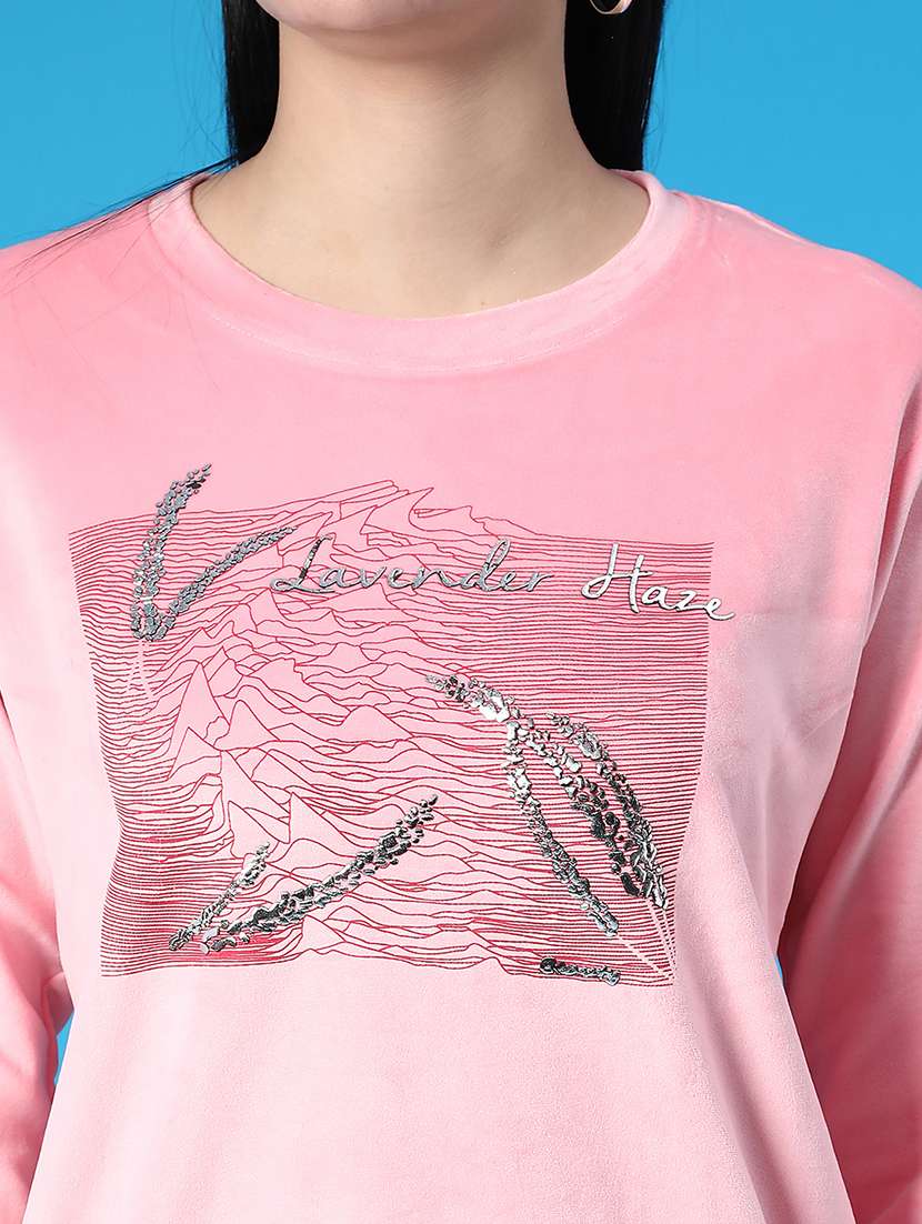 women printed long sleeve sweatshirt - 22105421 -  Standard Image - 5