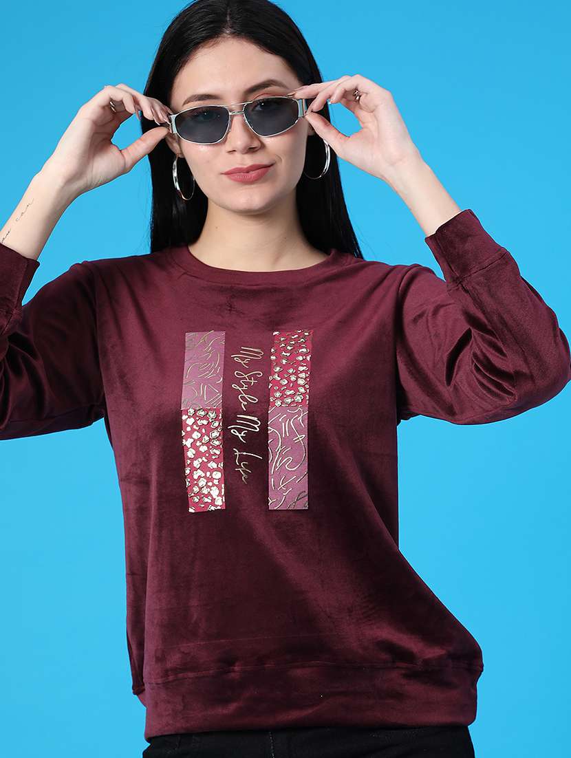 women printed long sleeve sweatshirt