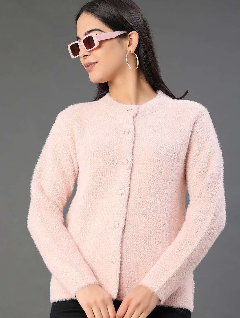 women self design long sleeve cardigan