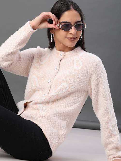 women self design long sleeve cardigan - 22105452 -  Standard Image - 0