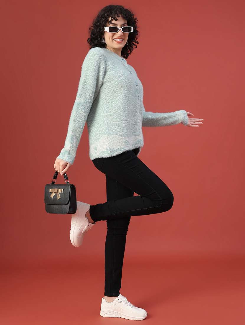 women self design long sleeve cardigan - 22105454 -  Standard Image - 5