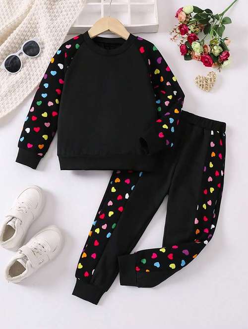 girls printed active wear co-ord set - 22105488 - Standard Image - 0
