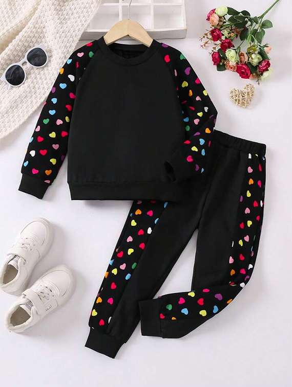girls printed active wear co-ord set