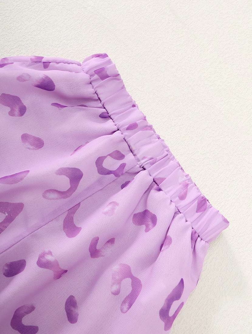 girls printed shirt and short co-ord set - 22105489 - Standard Image - 3