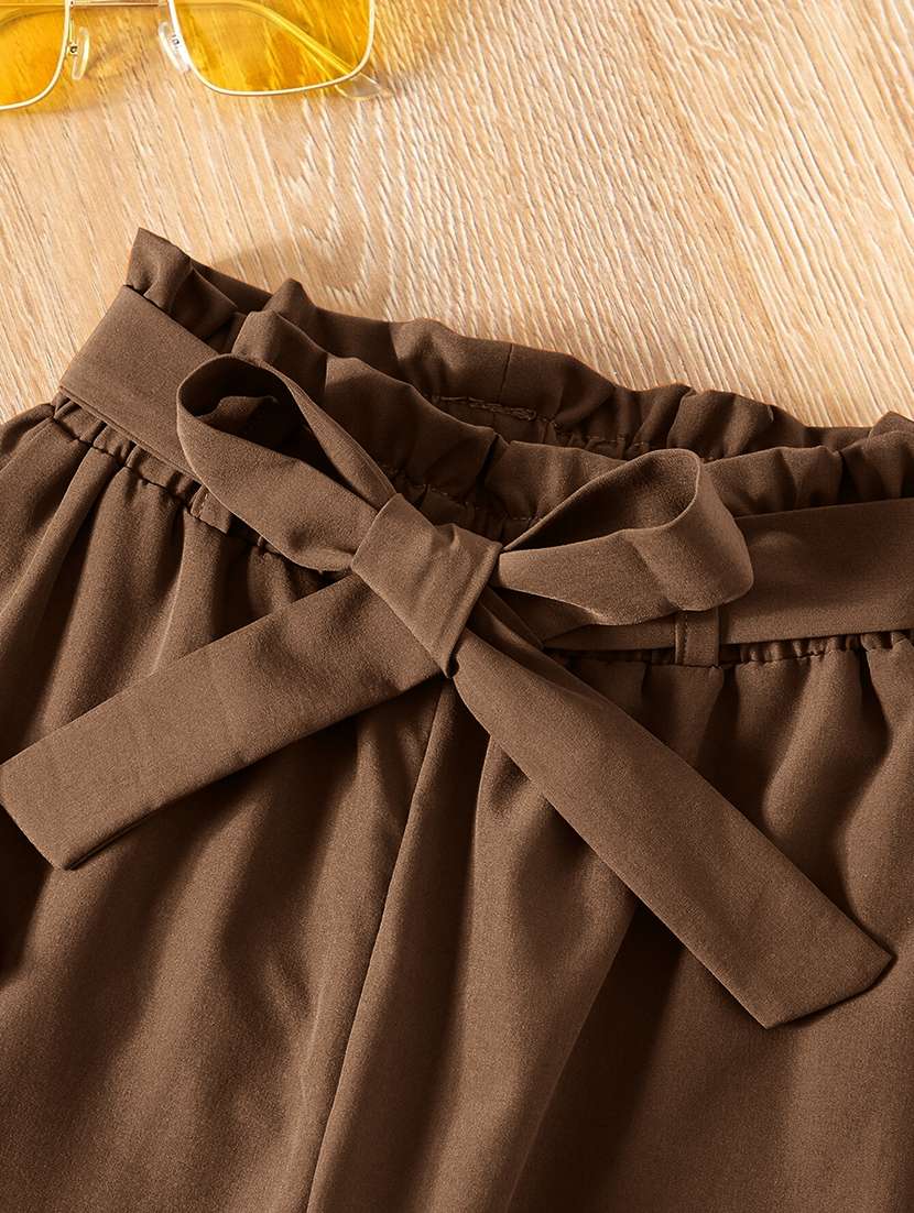 girls solid top & trouser co-ord set - 22105492 - Standard Image - 3