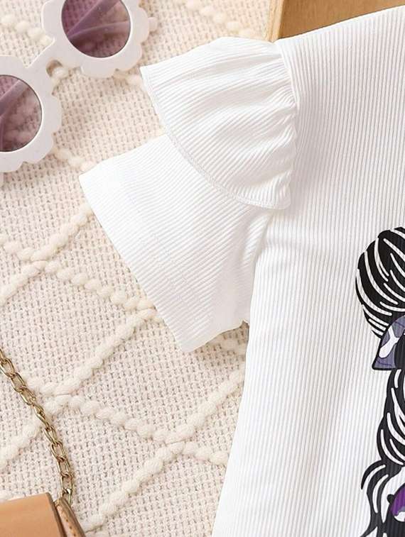 girls printed top & palazzo set co-ord set - 22105505 - Standard Image - 3