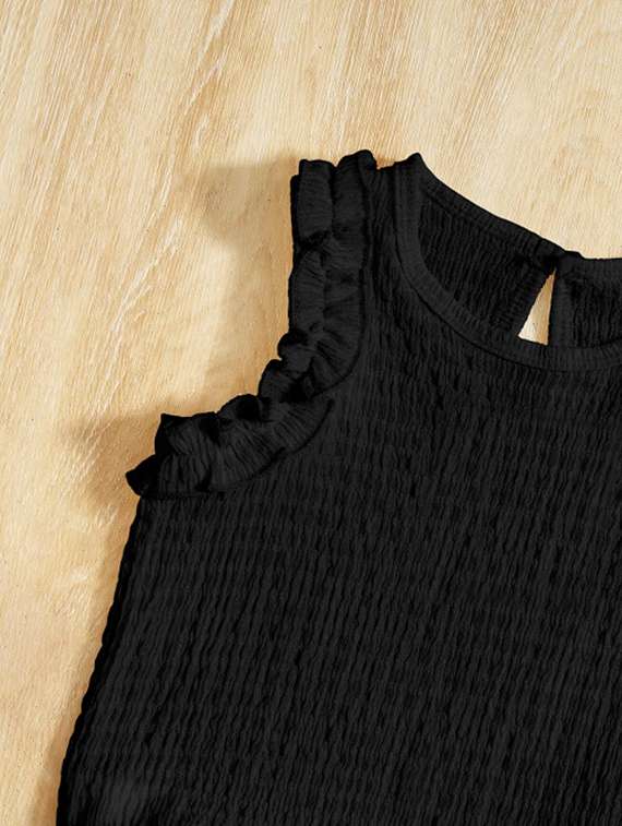 girls solid top & palazzo co-ord set - 22105516 - Standard Image - 3