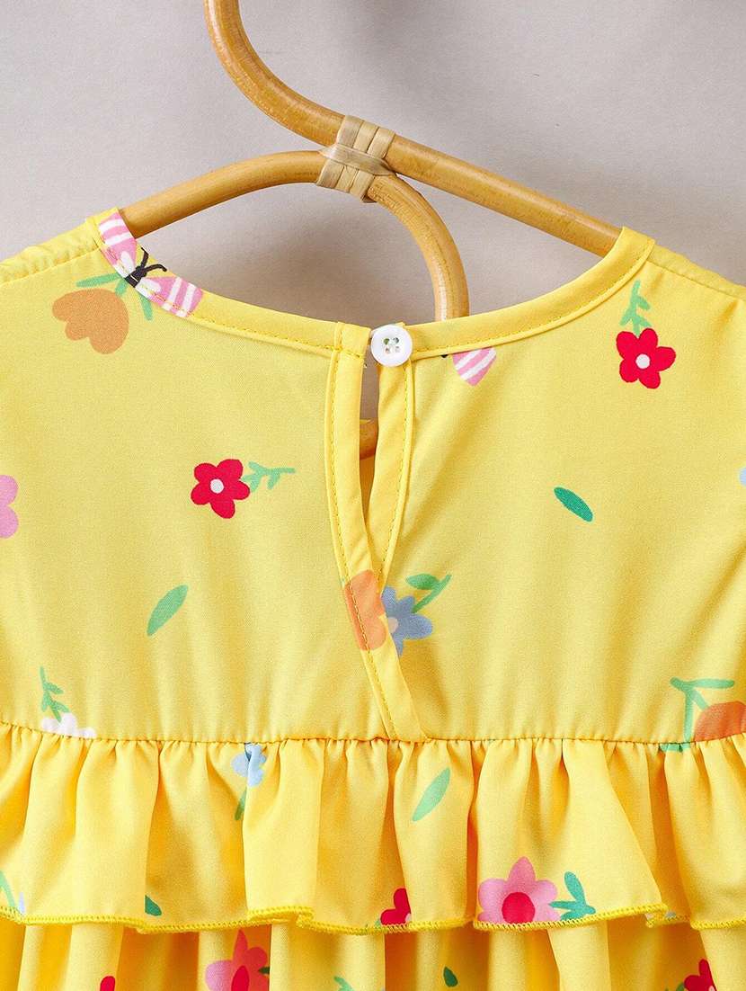 girls printed ruffle sleeve a-line dress - 22105519 - Standard Image - 3