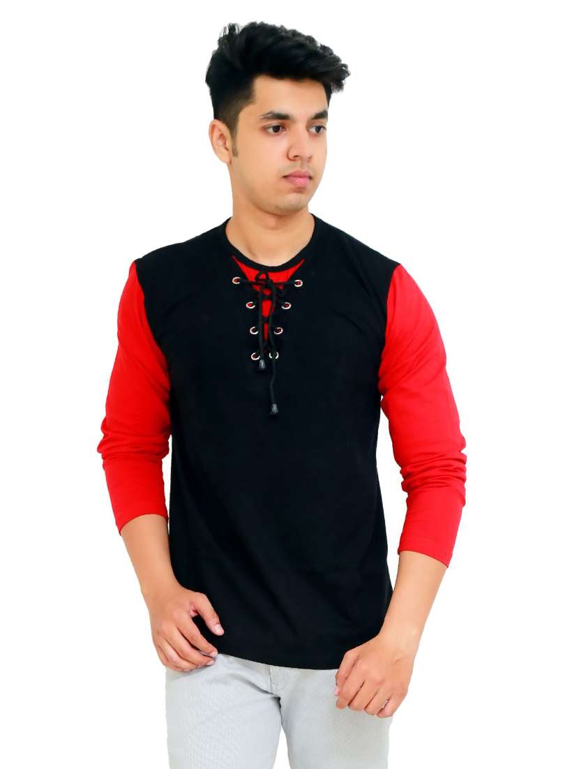 men color block long sleeve regular fit t-shirt