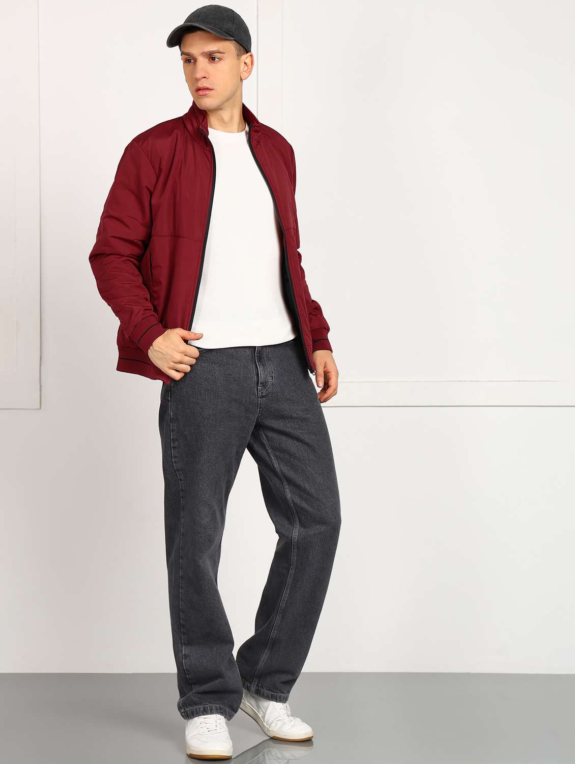 men solid long sleeve puffer jacket - 22105555 -  Standard Image - 3