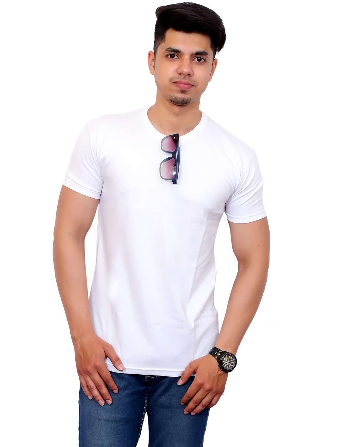 men pack of 2 solid short sleeve t-shirt - 22105568 -  Standard Image - 3