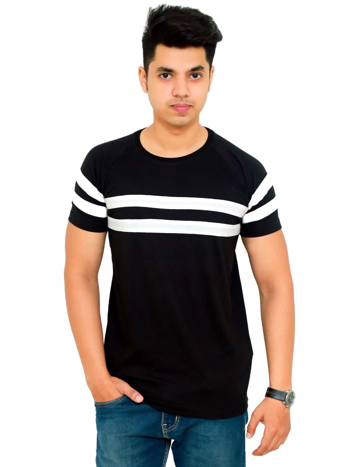 men striped short sleeve regular fit t-shirt