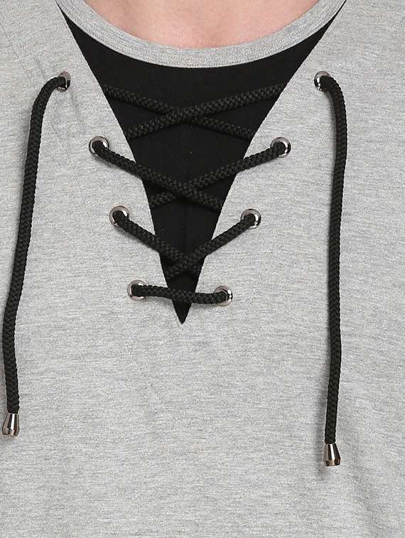 men color block long sleeve regular fit t-shirt - 22105590 -  Standard Image - 3