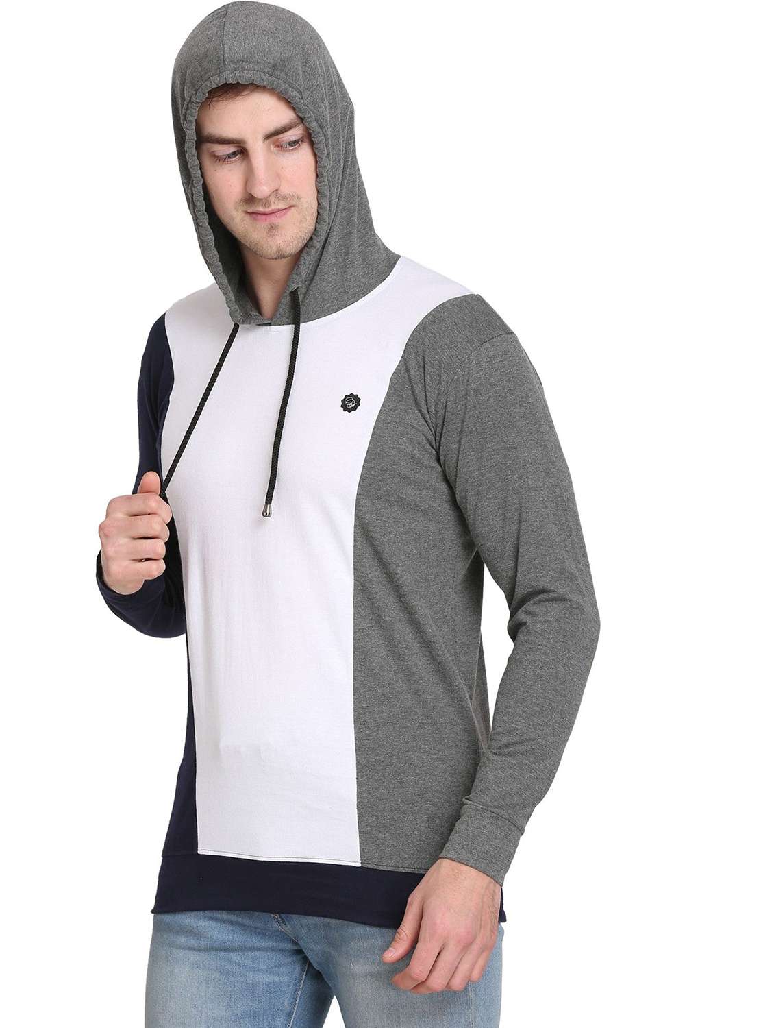 men color block long sleeve regular fit t-shirt