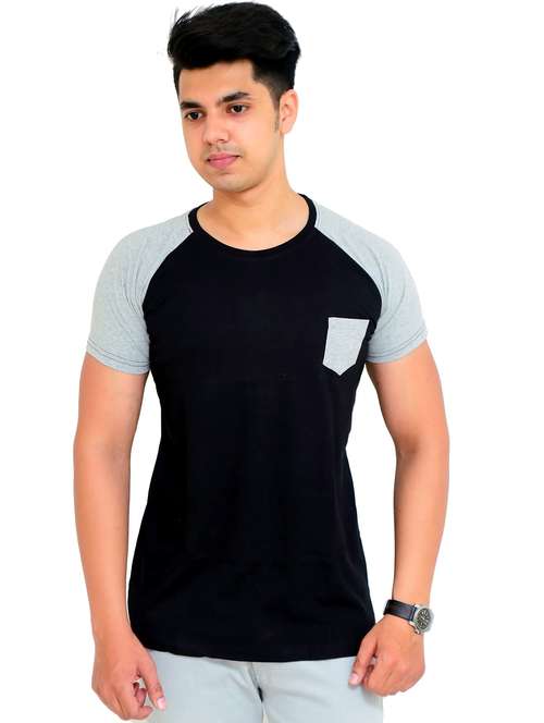 men color block raglan sleeve regular fit t-shirt - 22105616 - Standard Image - 0