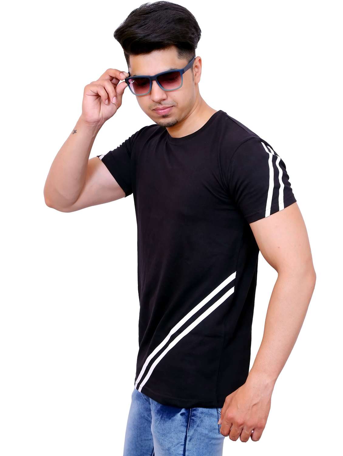 men striped short sleeve regular fit t-shirt