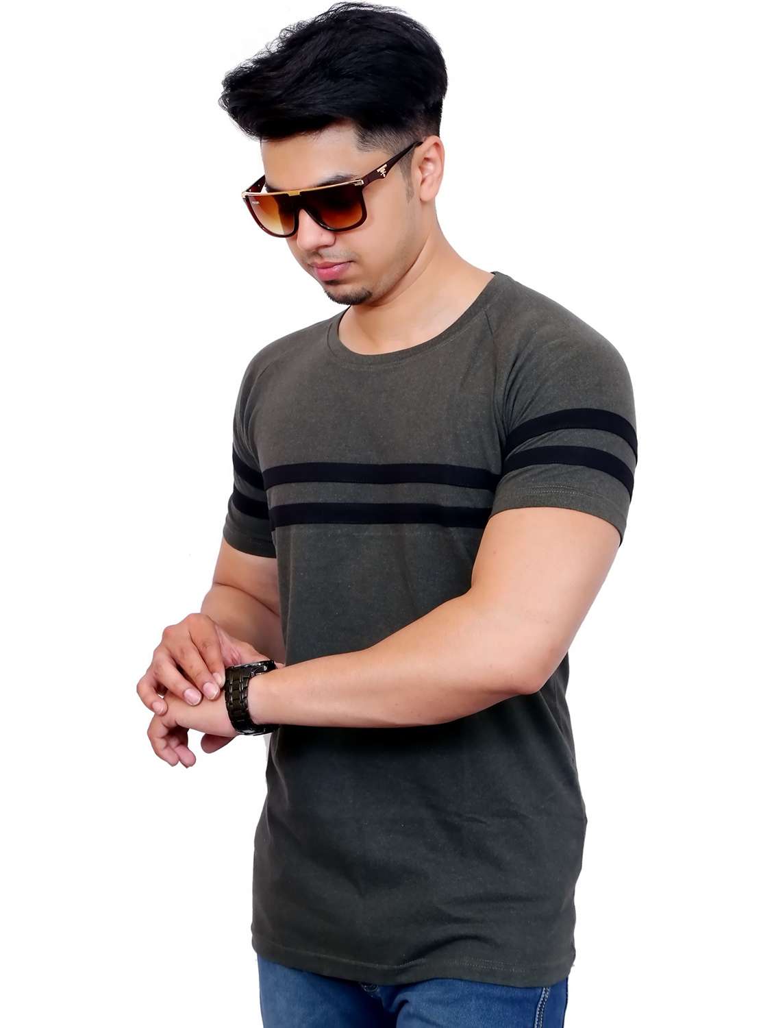 men striped short sleeve regular fit t-shirt