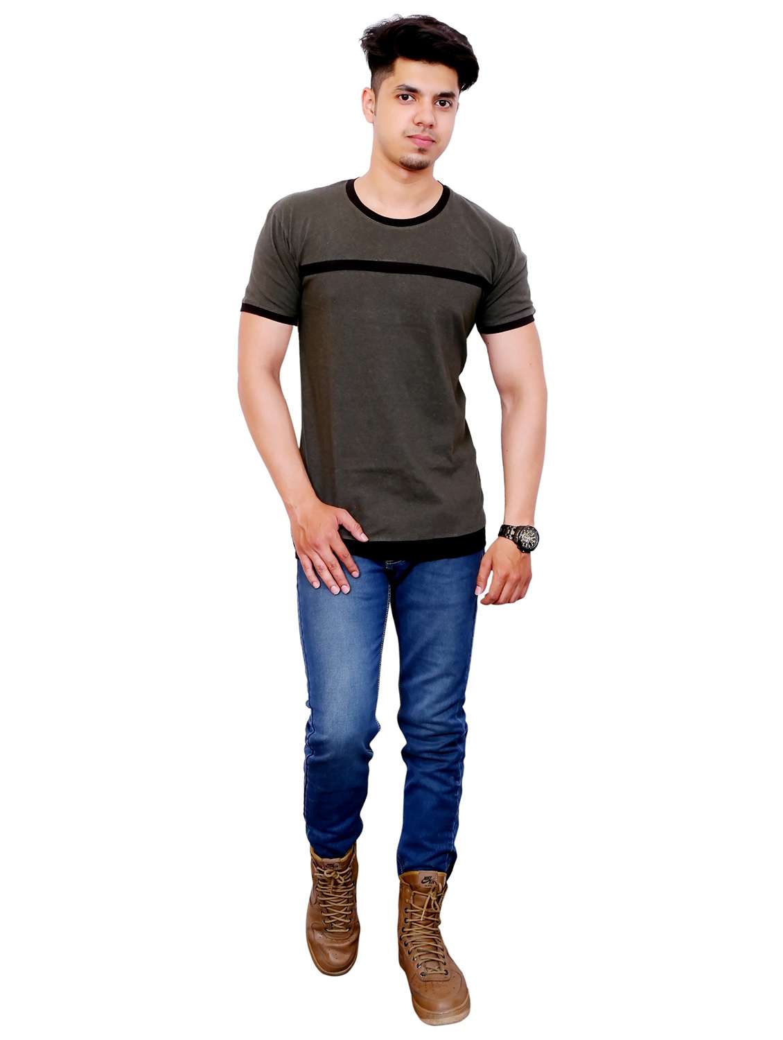 men striped short sleeve regular fit t-shirt - 22105624 -  Standard Image - 3