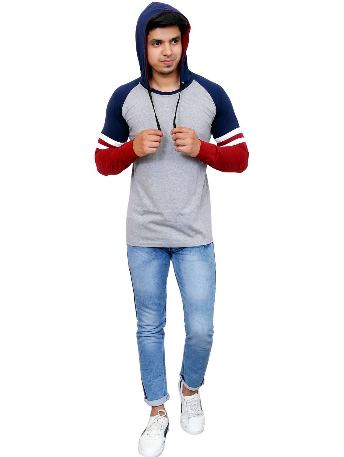 men color block long sleeve regular fit t-shirt - 22105630 -  Standard Image - 3