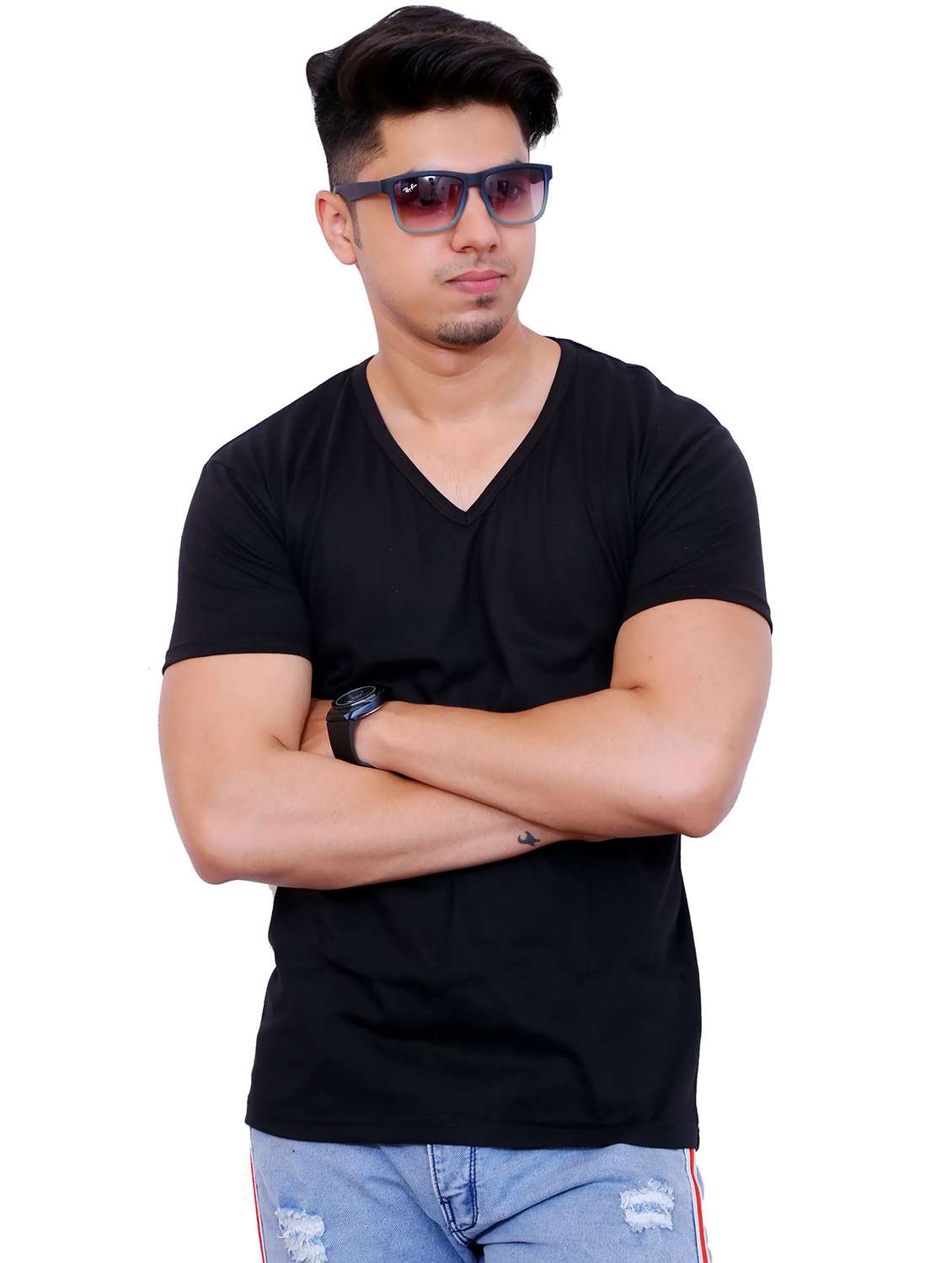 men pack of 2 solid short sleeve t-shirt - 22105721 -  Standard Image - 3